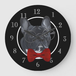 Französische Bulldogge Große Wanduhr