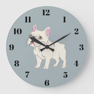 Französische Bulldogge Große Wanduhr
