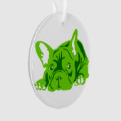 Französische Bulldogge grün Ornament (Vorderseite)