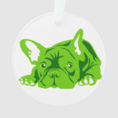 Französische Bulldogge grün Ornament (Vorderseite)