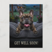 Französische Bulldogge Gute Besserung Postkarte  (Vorderseite)