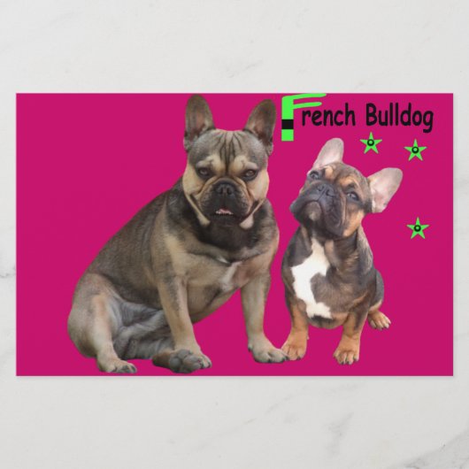 Französische Bulldogge Gute Freunde French Bulldog Briefpapier (Vorderseite)