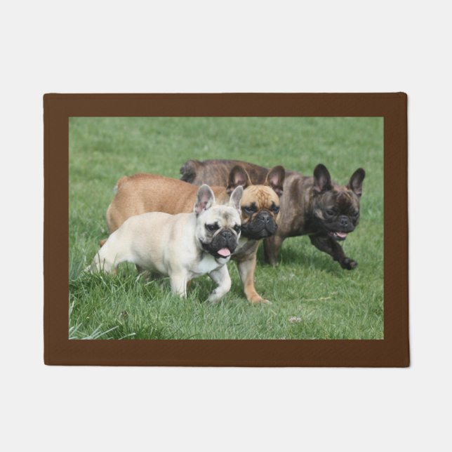 Französische Bulldogge Gute Freunde French Bulldog Fußmatte (Vorderseite)