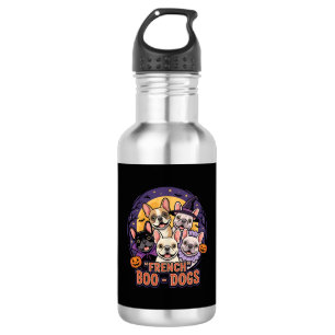 Französische Bulldogge Halloween Boo Hunde Vektor Edelstahlflasche