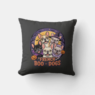 Französische Bulldogge Halloween Boo Hunde Vektor Kissen