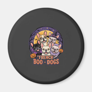 Französische Bulldogge Halloween Boo Hunde Vektor Magnet