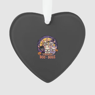 Französische Bulldogge Halloween Boo Hunde Vektor Ornament