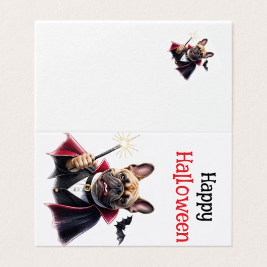 französische Bulldogge Halloween French Bulldog (Außenseite Aufgefaltet)