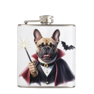 französische Bulldogge Halloween French Bulldog Flachmann