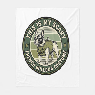 Französische Bulldogge Halloween Grusel Kostüm Fleecedecke