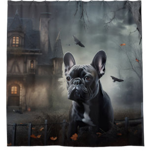 Französische Bulldogge Halloween Gruselig Duschvorhang