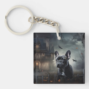 Französische Bulldogge Halloween Gruselig Schlüsselanhänger