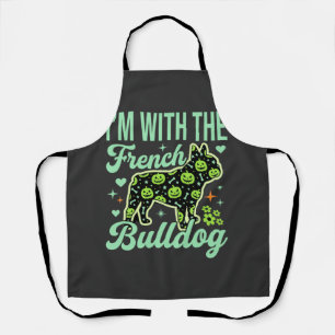 Französische Bulldogge Halloween-Kürbismuster-Desi Schürze