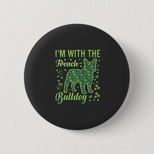 Französische Bulldogge Halloween Macaron Eiffeltur Button (Vorderseite)