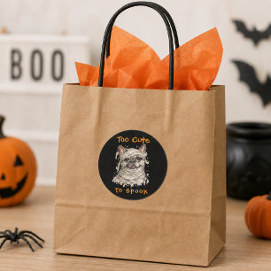 Französische Bulldogge Halloween Süße Mumie Runder Aufkleber