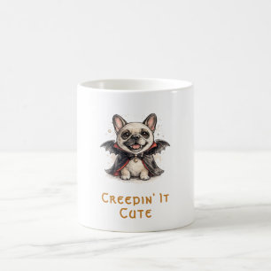 Französische Bulldogge Halloween Süße Vampirfleder Kaffeetasse