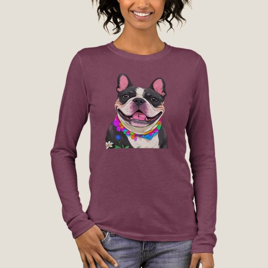 Französische Bulldogge Halstuch French Bulldog Tri-Blend Shirt (Vorderseite)