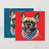 Französische Bulldogge Halstuch Labor Day Bulldog (Vorne/Hinten)