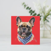 Französische Bulldogge Halstuch Labor Day Bulldog (Stehend Vorderseite)