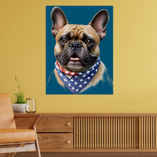 Französische Bulldogge Halstuch Labor Day Bulldog Poster