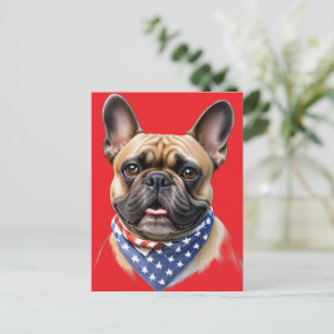 Französische Bulldogge Halstuch Labor Day Bulldog Postkarte