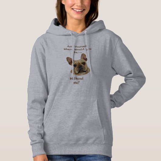 Französische Bulldogge Handgezeichnete Digitale Ku Hoodie (Vorderseite)