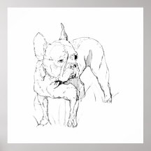 Französische Bulldogge – handgezeichnete Hundeillu