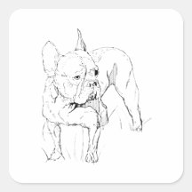 Französische Bulldogge – handgezeichnete Hundeillu