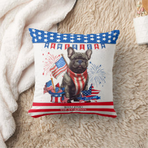 Französische Bulldogge Happy 4. Juli Amerika Patri Kissen