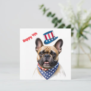 Französische Bulldogge Happy 4.Juli French Bulldog Feiertagskarte