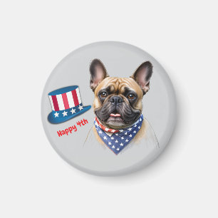 Französische Bulldogge Happy 4.Juli French Bulldog Magnet
