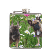 Französische Bulldogge Happy Day French Bulldog Flachmann (Vorderseite)