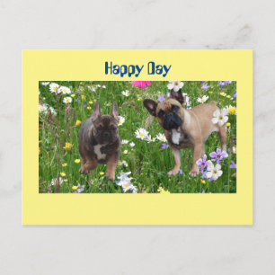 Französische Bulldogge Happy Day French Bulldog Postkarte