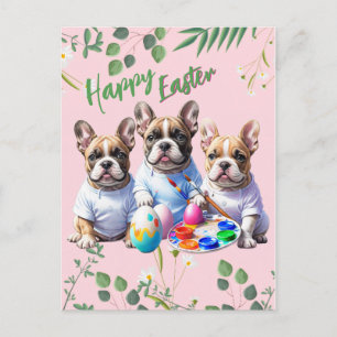 Französische Bulldogge Happy Easter French Bulldog Feiertagspostkarte