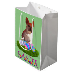 Französische Bulldogge Happy Easter French Bulldog Mittlere Geschenktüte