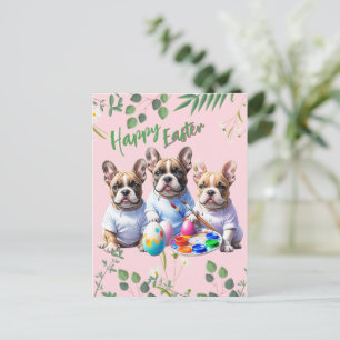 Französische Bulldogge Happy Easter French Bulldog Postkarte