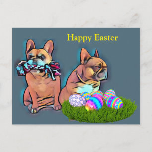 Französische Bulldogge Happy Easter French Bulldog Postkarte