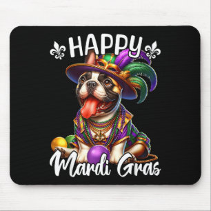 Französische Bulldogge Happy Mardi Gras Frenchie Mousepad
