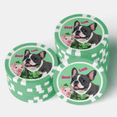 Französische Bulldogge Happy New Year Glück Pokerchips (Stapel)