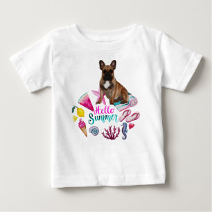 Französische Bulldogge Happy Summer French Bulldog Baby T-shirt