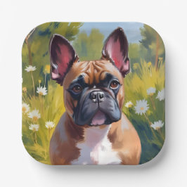 Französische Bulldogge | Haustier Malerei Hund Pappteller
