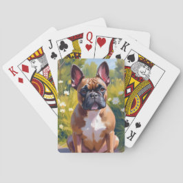 Französische Bulldogge | Haustiermalerei Hundekuns Spielkarten