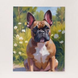 Französische Bulldogge Haustiermalerei Hundekunst Puzzle