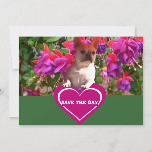 Französische Bulldogge Herz French Bulldog Mutter Einladung (Vorderseite)