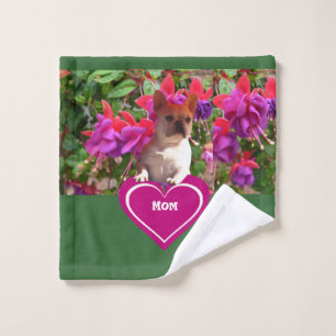 Französische Bulldogge Herz French Bulldog Mutter Waschlappen