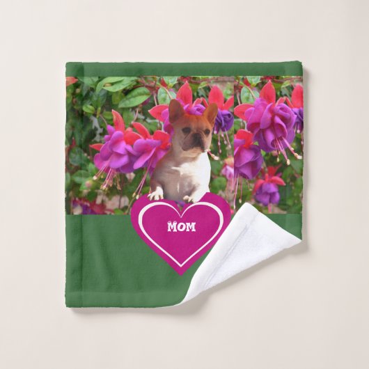 Französische Bulldogge Herz French Bulldog Mutter Waschlappen (Waschlappen)