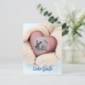 Französische Bulldogge Herz French Bulldog  Postkarte (Stehend Vorderseite)