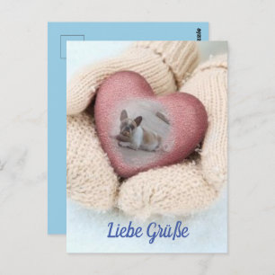 Französische Bulldogge Herz French Bulldog  Postkarte