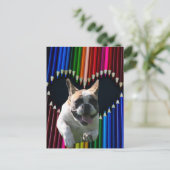 französische Bulldogge Herz French Bulldog Postkarte (Stehend Vorderseite)