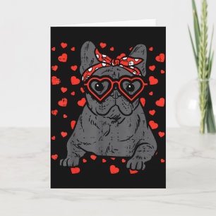 Französische Bulldogge Herz Gles Valentinstag Fren Karte
